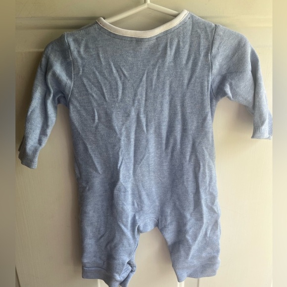 Junior J‎ Baby Boys Blue Embroidered Button Up Sleeper 0-3 Months - Picture 3 of 4